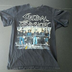 Vintage Punk Suicidal Tendencies t-shirt from 1990 tour with backprint.